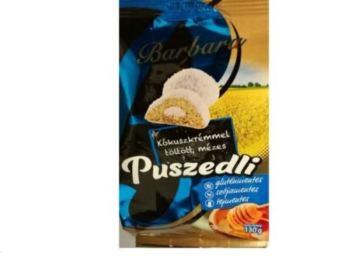 Barbara gluténmentes kókuszkrémmel töltött puszedli 130 g