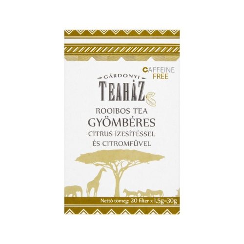 Teaház rooibos tea gyömbéres citrusos ízű citromfűvel 20x1,5 g