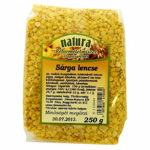 Natura sárga lencse 250 g