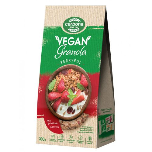 Cerbona vegán granola müzli piros gyümölcsös 300 g