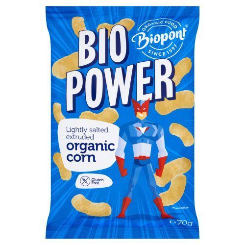 Biopont bio power extrudált bio kukorica enyhén sós gluténm 70 g