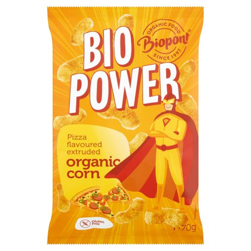 Biopont bio power extrudált kukorica pizza ízesítéssel 70 g