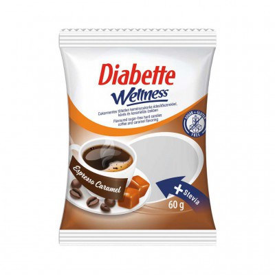 Dibette cukormentes vegyes espresso, caramel ízű cukorka édesítőszerekkel 60 g