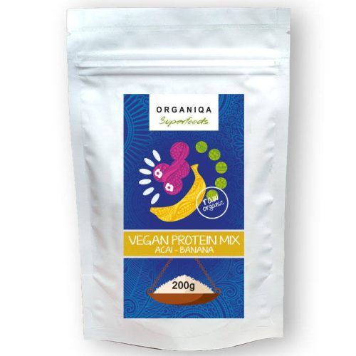 Organiqa 100% bio vegán fehérje mix acai-banán 200 g