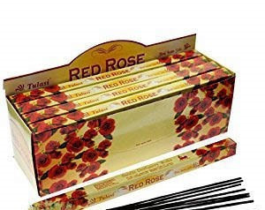 Füstölő tulasi hosszú red rose 8 db